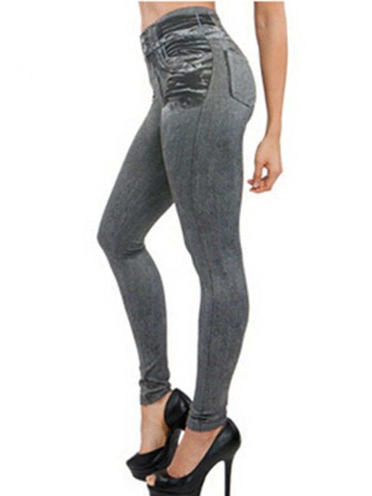 Leggings Casual Feminina Simples Cintura Média