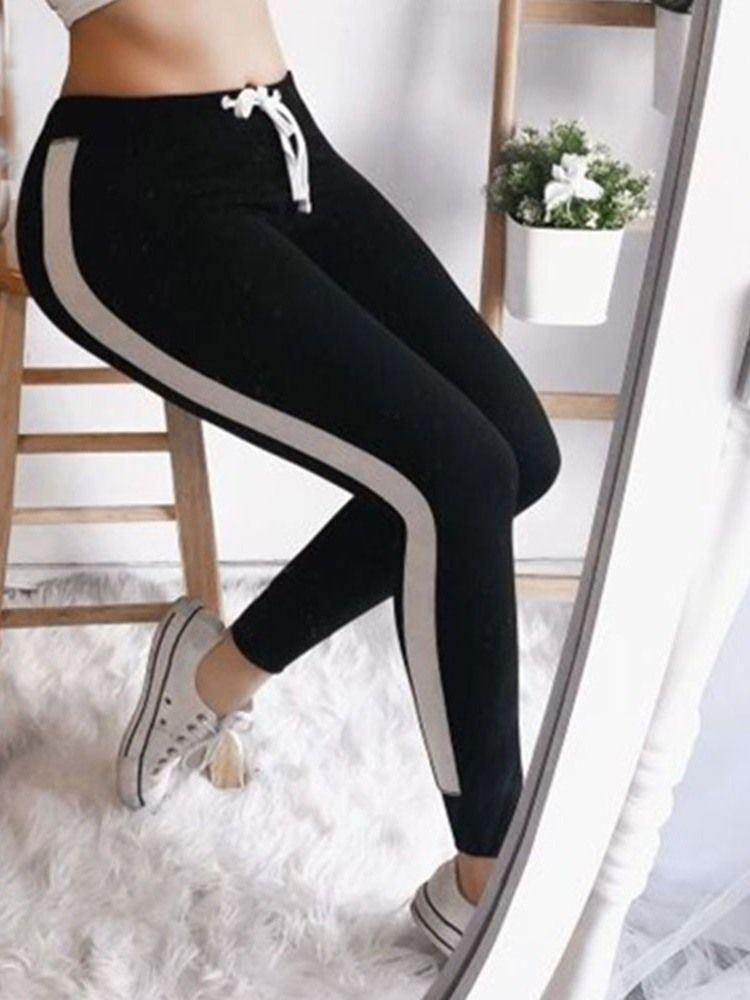 Leggings Esportivos Com Cadarço Colorido Feminino