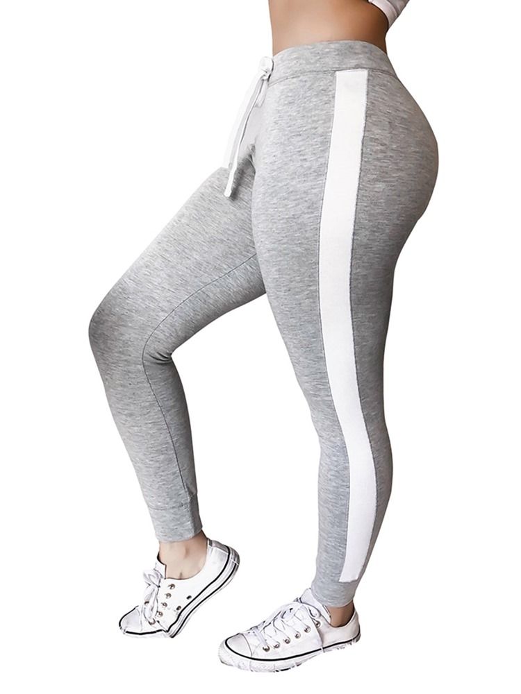 Leggings Femininas Com Listras Com Cordões