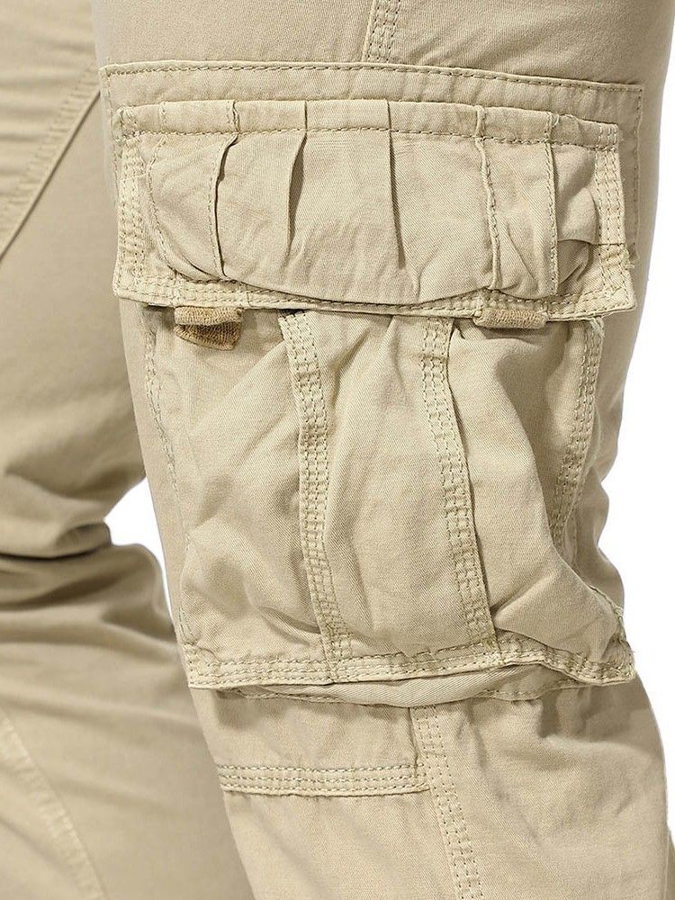 Macacão De Bolso Simples Com Zíper Calça Casual Masculina