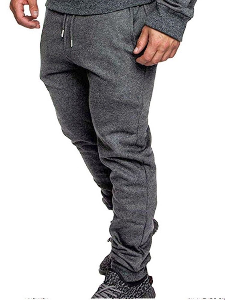 Pocket Color Block Calça Casual Masculina Com Corda