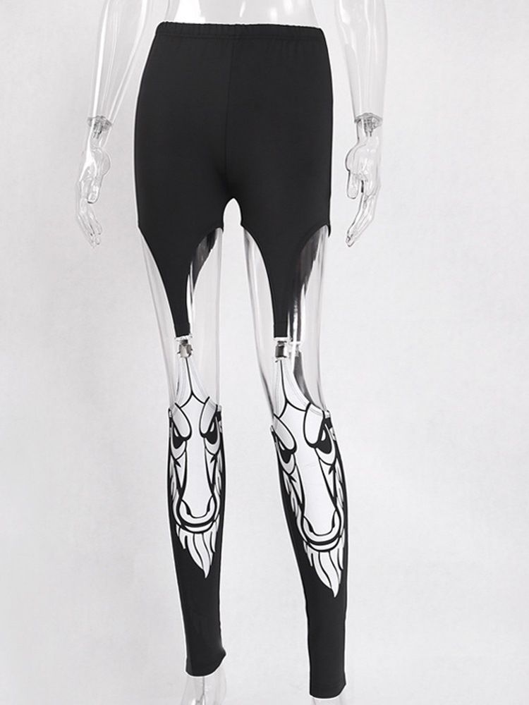 Traje Feminino De Halloween Com Calça Skinny Oca Casual Comprida