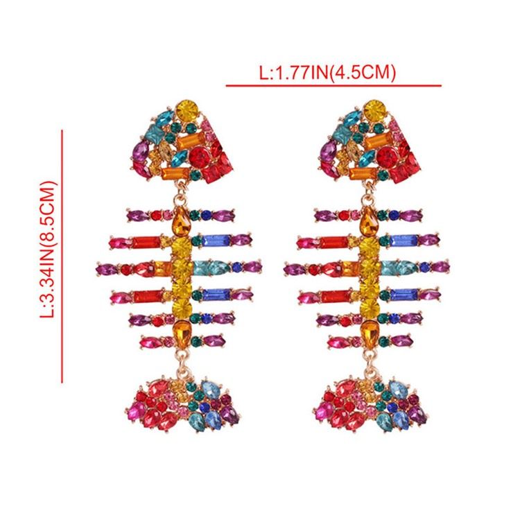 Brincos Brilhantes De Diamante De Peixe