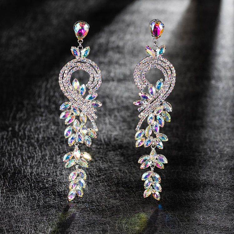 Brincos De Diamante Com Strass Aniversário Da Moda