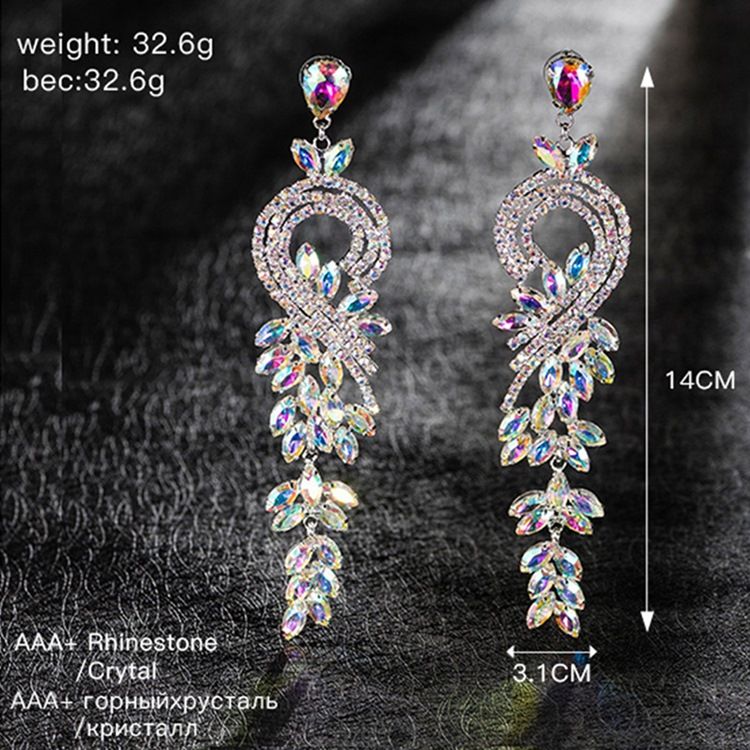 Brincos De Diamante Com Strass Aniversário Da Moda