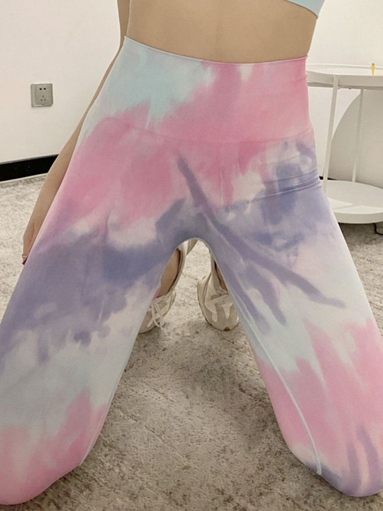 Bloco De Cores Feminino Respirável Primavera Até O Tornozelo Esportes Para Corrida Calça De Ioga De Cintura Alta Leggings Tiktok