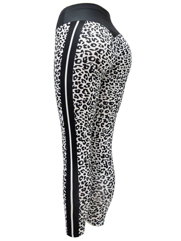 Calça De Ioga Feminina Respirável Com Estampa De Leopardo Leggings Tiktok De Cintura Alta