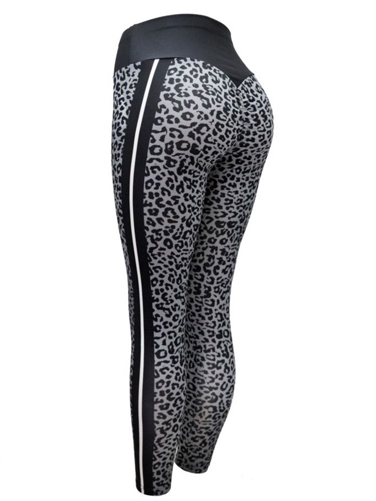 Calça De Ioga Feminina Respirável Com Estampa De Leopardo Leggings Tiktok De Cintura Alta