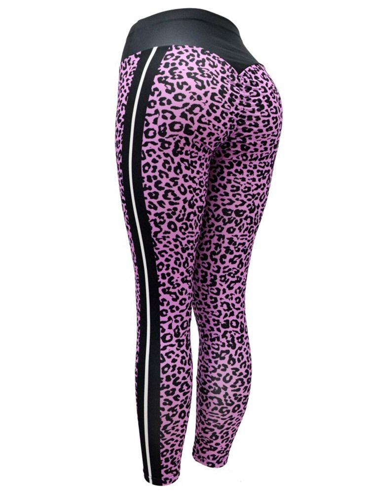 Calça De Ioga Feminina Respirável Com Estampa De Leopardo Leggings Tiktok De Cintura Alta