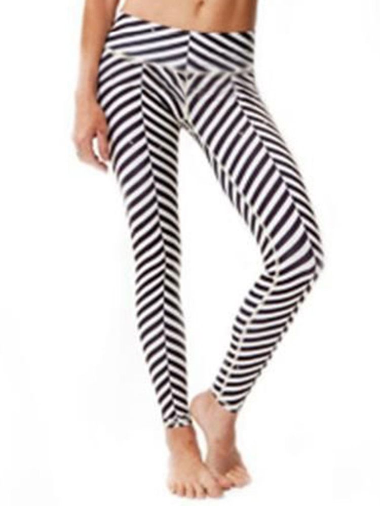 Calça De Secagem Rápida Feminina Com Estampa De Zebra Listrada Para Ioga Leggings Tiktok De Cintura Alta