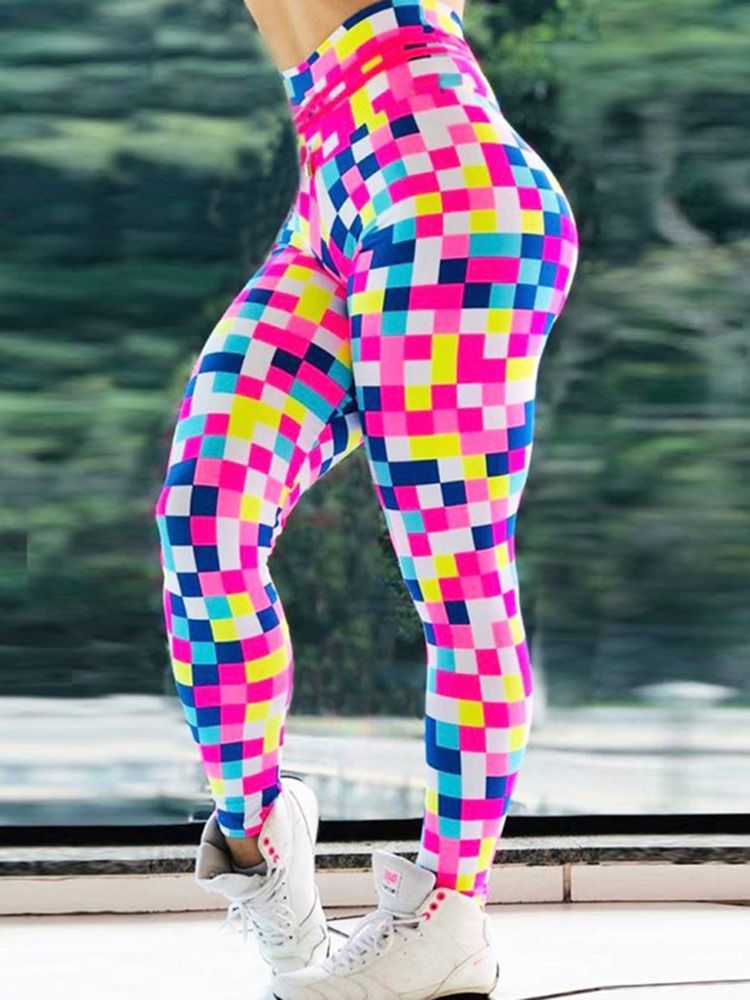 Estampa Em Mosaico Leggings Femininos Respirável De Cintura Alta Calças De Ioga De Cintura Alta Leggings Tiktok