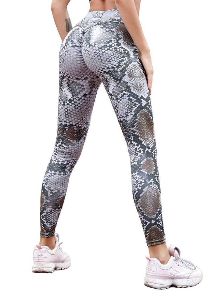 Estampa Feminina Anti-sweat Serpentine Gym Leggings Esportivos Calças Ioga Cintura Alta Leggings Tiktok