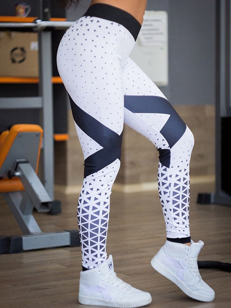 Leggings De Cintura Alta Feminina Com Estampa Geométrica Respirável Calças De Ioga Tiktok De Cintura Alta