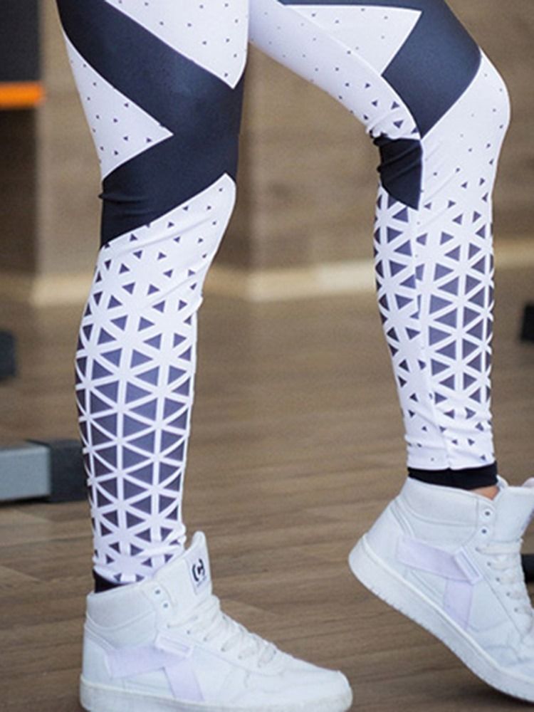 Leggings De Cintura Alta Feminina Com Estampa Geométrica Respirável Calças De Ioga Tiktok De Cintura Alta