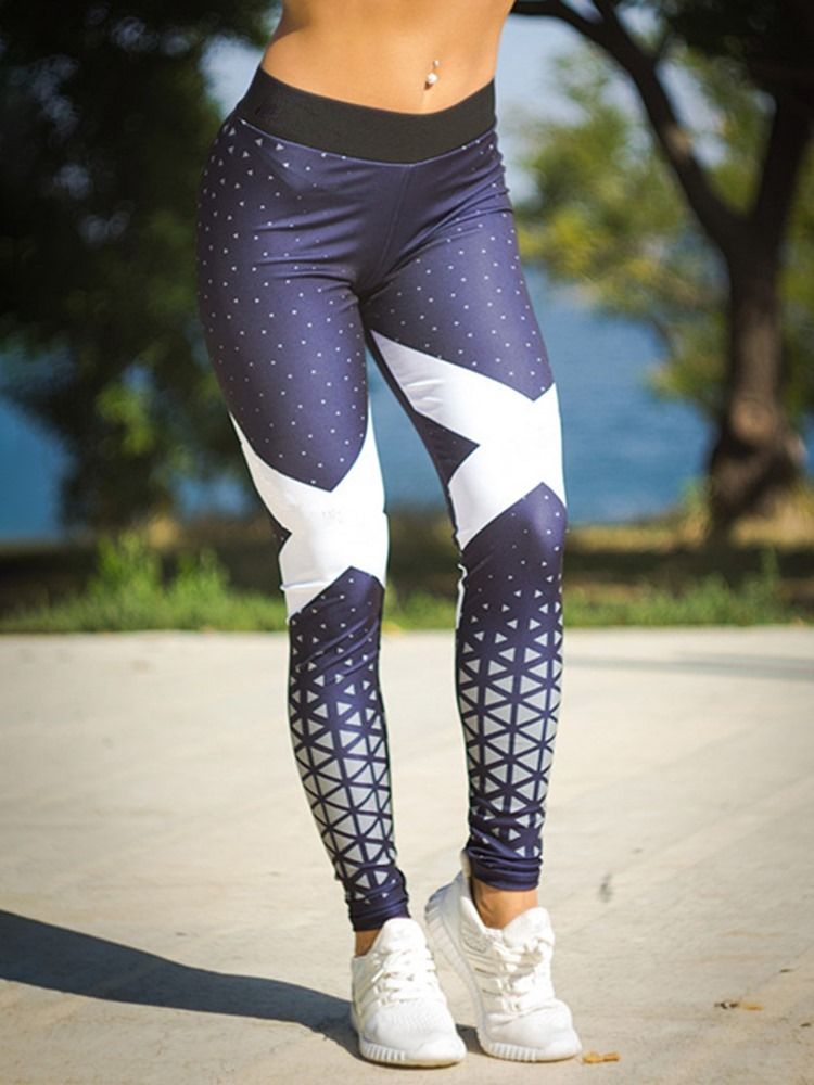 Leggings De Cintura Alta Feminina Com Estampa Geométrica Respirável Calças De Ioga Tiktok De Cintura Alta