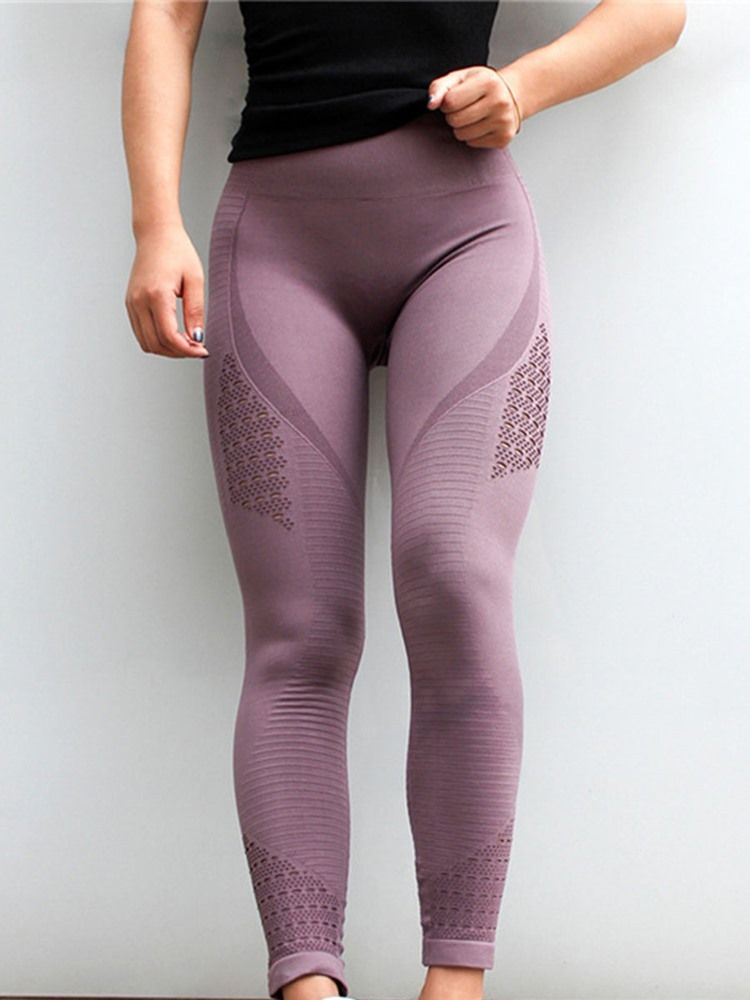 Leggings De Comprimento Total De Nylon Sólido De Nylon De Secagem Rápida Feminina Leggings De Tiktok De Cintura Alta Para Ioga