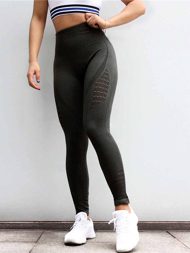 Leggings De Comprimento Total De Nylon Sólido De Nylon De Secagem Rápida Feminina Leggings De Tiktok De Cintura Alta Para Ioga