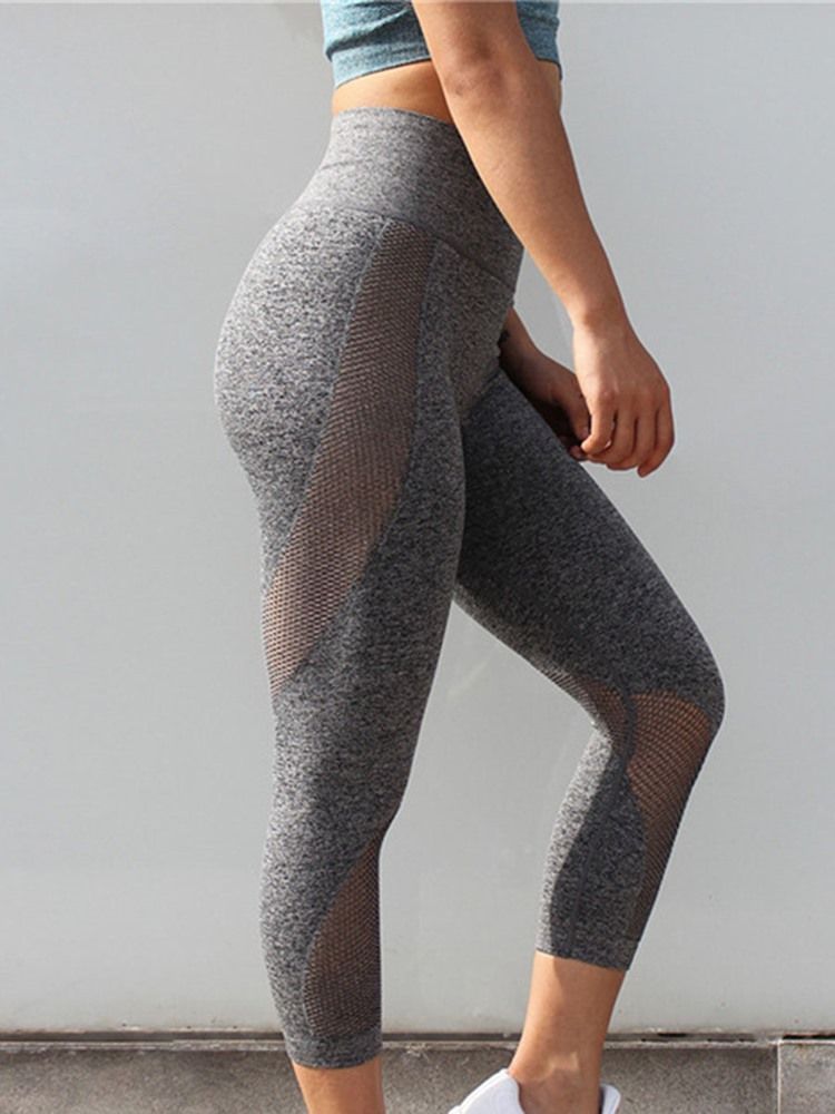 Leggings Da Panturrilha Média Respirável Patchwork Para Mulheres Calças De Ioga Leggings De Cintura Alta Tiktok