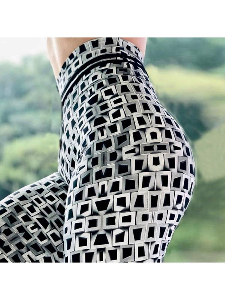 Leggings De Ioga De Cintura Alta Estampada Em Bloco De Cor Feminina Leggings De Cintura Alta Tiktok