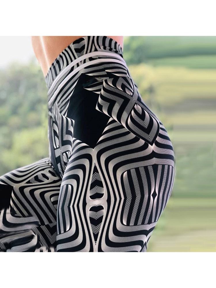 Leggings De Ioga De Cintura Alta Estampada Em Bloco De Cor Feminina Leggings De Cintura Alta Tiktok