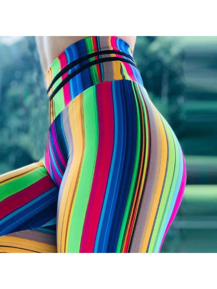 Leggings De Ioga De Cintura Alta Estampada Em Bloco De Cor Feminina Leggings De Cintura Alta Tiktok