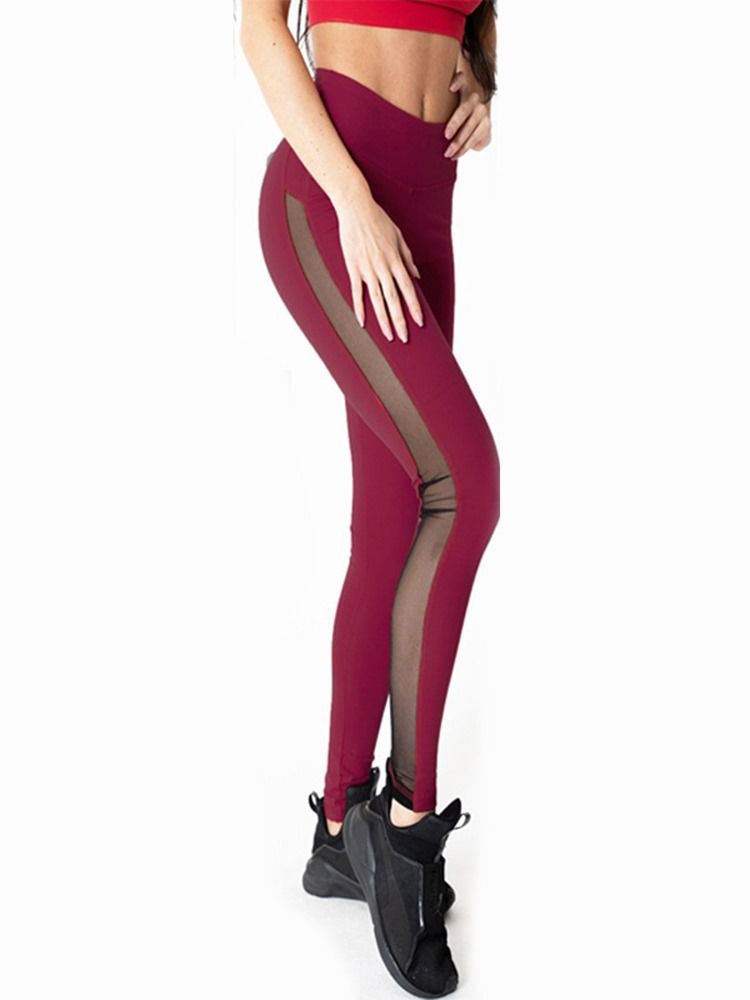 Malha Respirável Feminina Patchwork Leggings De Comprimento Total Calças De Ioga De Cintura Alta Leggings De Tiktok