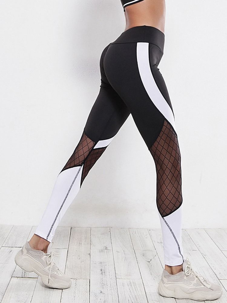 Mulheres Color Block Patchwork Verão Leggings Até O Tornozelo Calças Yoga Cintura Alta Leggings Tiktok