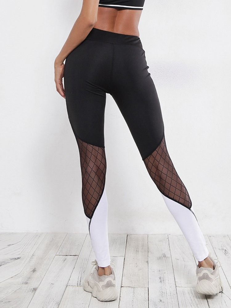 Mulheres Color Block Patchwork Verão Leggings Até O Tornozelo Calças Yoga Cintura Alta Leggings Tiktok