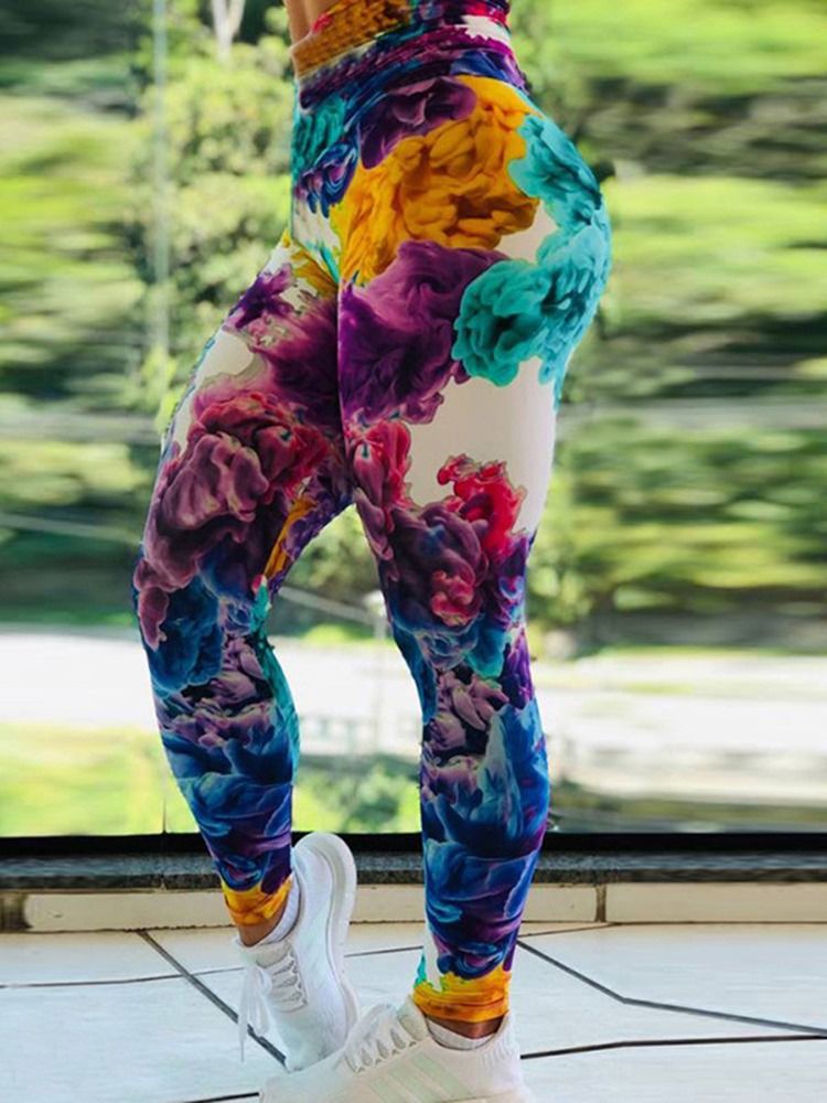 Mulheres Com Estampa Floral Ginásio Sports Leggings De Comprimento Total Calças De Ioga Cintura Alta Leggings Tiktok