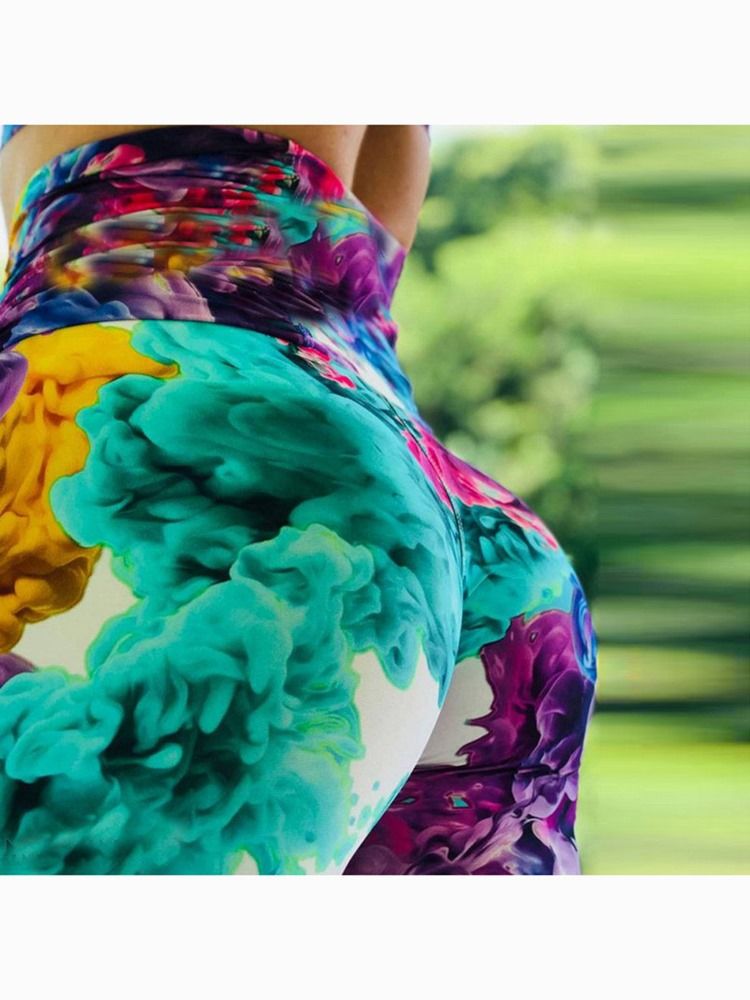 Mulheres Com Estampa Floral Ginásio Sports Leggings De Comprimento Total Calças De Ioga Cintura Alta Leggings Tiktok