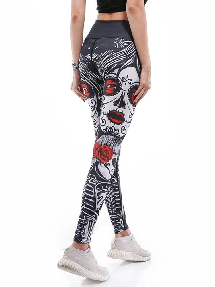 Mulheres Print Cartoon Anti-sweat Gym Sports Calças Ioga Cintura Alta Leggings Tiktok