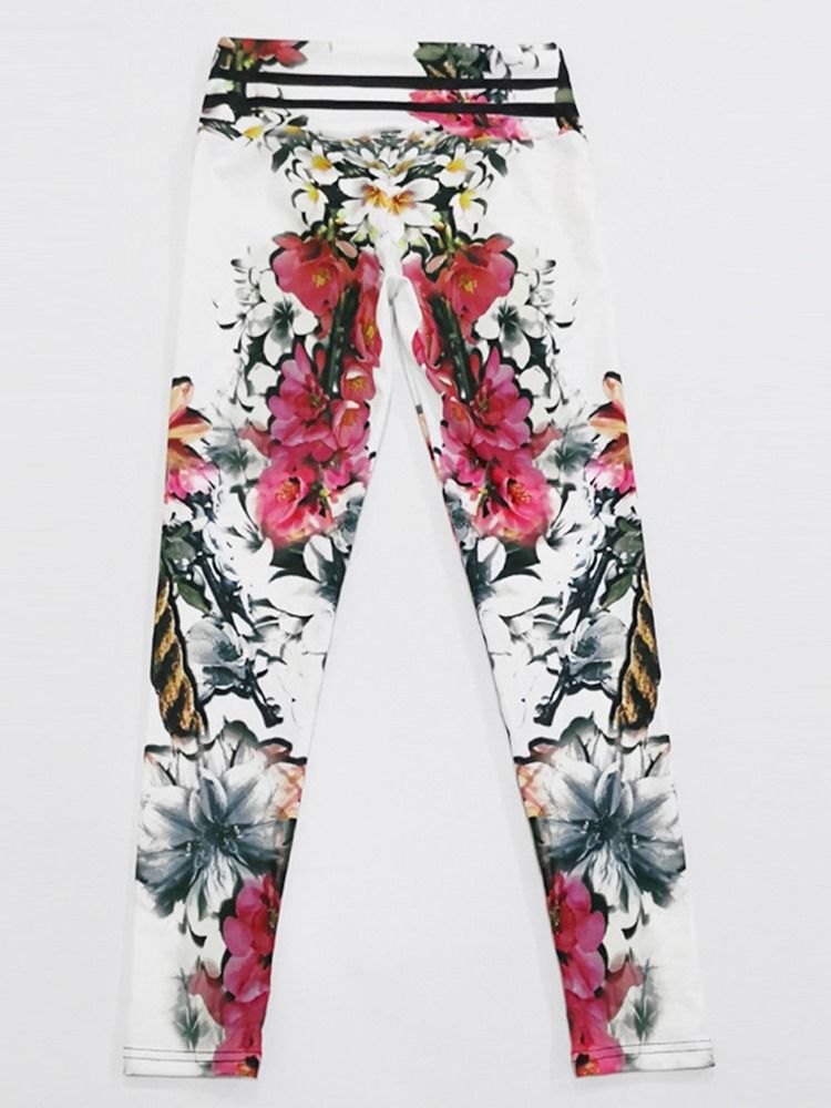 Print Floral Whip Nylon Cintura Alta Leggings Feminina Calças Yoga Cintura Alta Leggings Tiktok