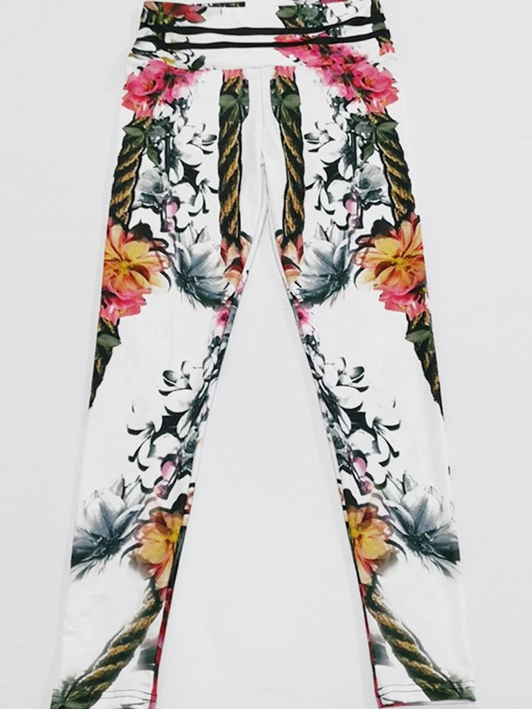 Print Floral Whip Nylon Cintura Alta Leggings Feminina Calças Yoga Cintura Alta Leggings Tiktok