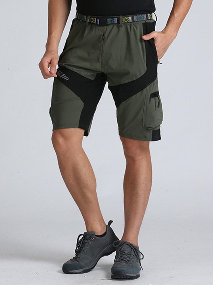 Shorts Cargo Com Estampa De Bloqueio De Cores Masculinas Desgaste Exterior Light Weight