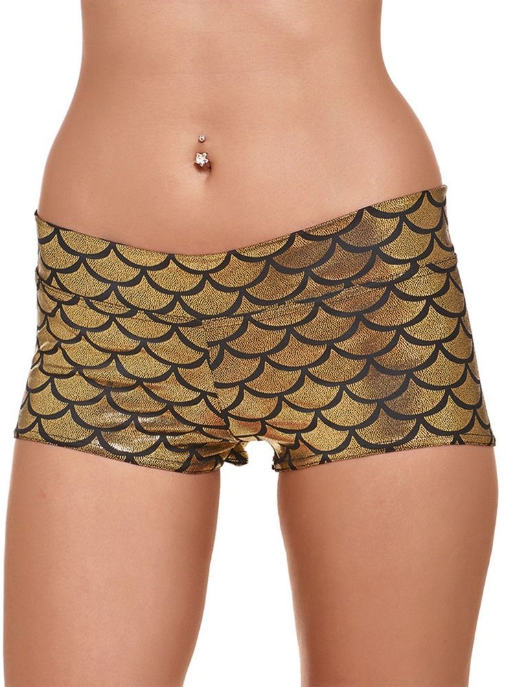 Shorts Femininos De Poliéster Estampado Anti-suor Feminino