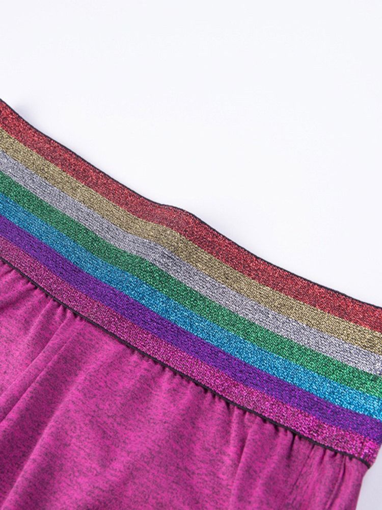 Shorts De Patchwork Arco-íris Feminino Calças Esportivas Ioga De Verão