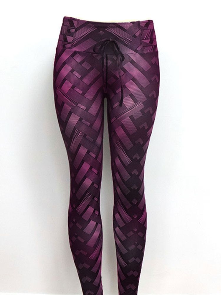 Solid Weave Print Calças De Ioga Feminina De Cintura Alta Leggings Tiktok