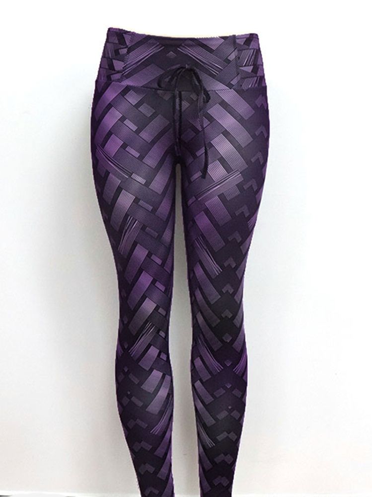 Solid Weave Print Calças De Ioga Feminina De Cintura Alta Leggings Tiktok