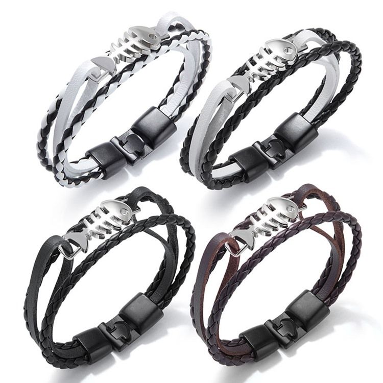 Bracelete Masculino De Prata Fishbone