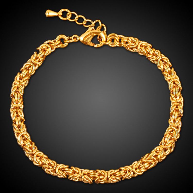 Pulseira De Banho De Ouro Twist18k Para Homens