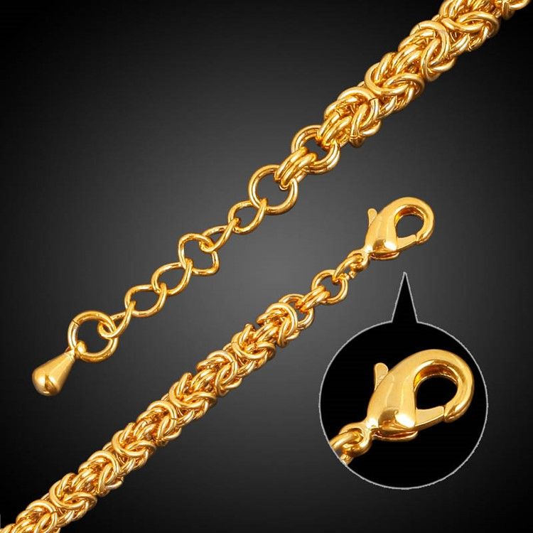 Pulseira De Banho De Ouro Twist18k Para Homens