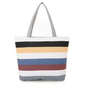 Bolsa Casual De Lona Com Stripe