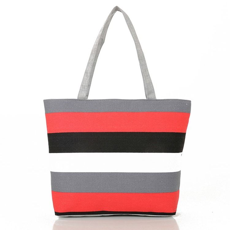 Bolsa Casual De Lona Com Stripe