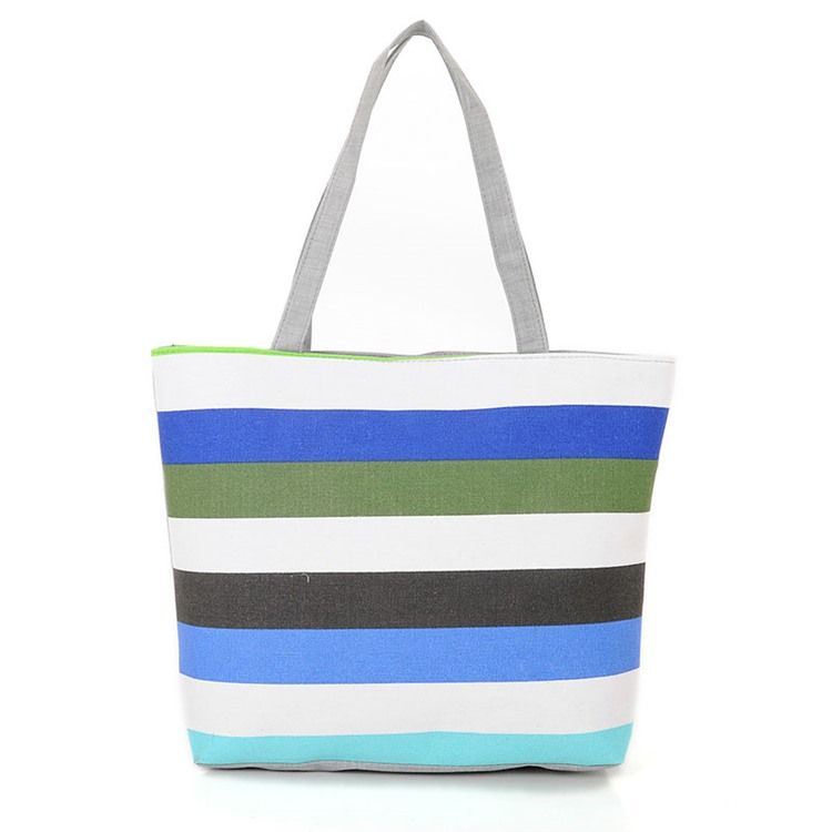 Bolsa Casual De Lona Com Stripe