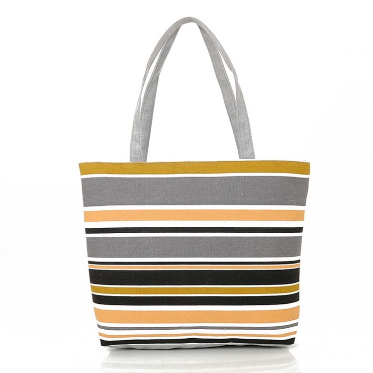 Bolsa Casual De Lona Com Stripe