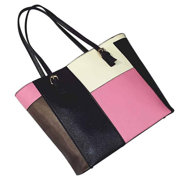 Bolsa Casual Patchwork Com Zíper