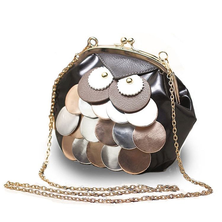 Bolsa Crossbody Com Corrente Com Design Novelty Owl