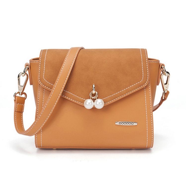 Bolsa Crossbody Com Decoração Pérola Em Cor Sólida