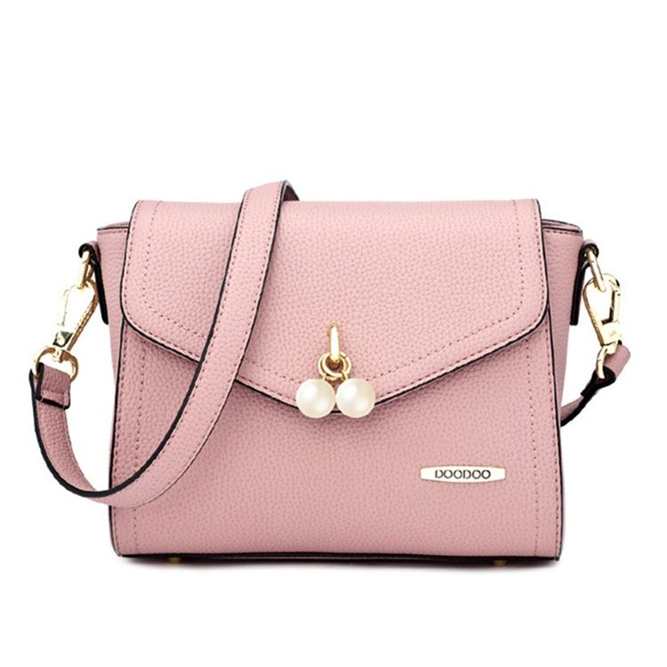 Bolsa Crossbody Com Decoração Pérola Em Cor Sólida