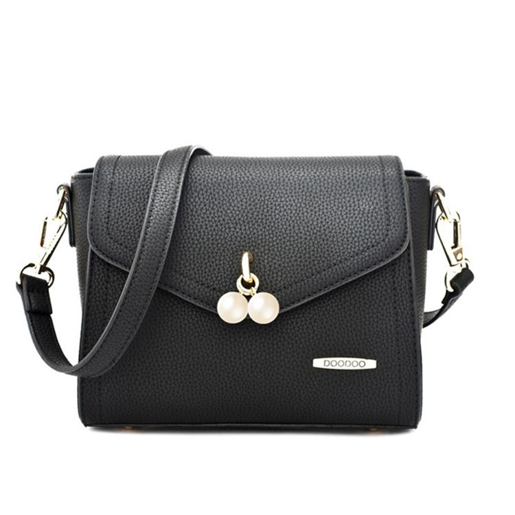 Bolsa Crossbody Com Decoração Pérola Em Cor Sólida